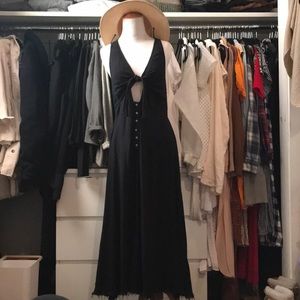 Free People Black Linen Dress